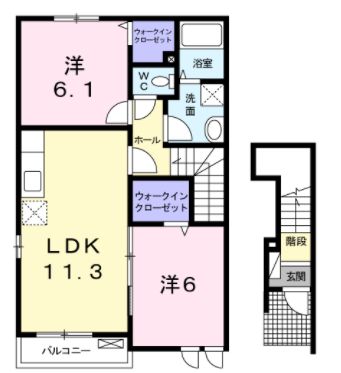 福山市駅家町大字今岡のアパートの間取り