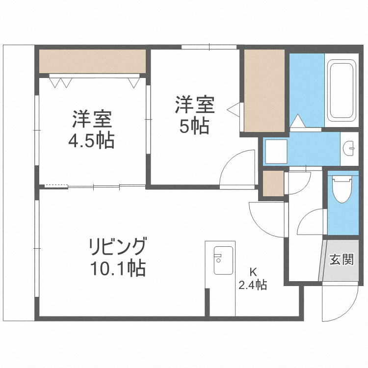 札幌市北区麻生町のマンションの間取り