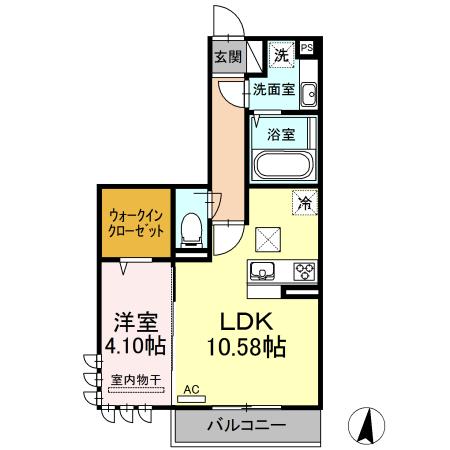 【菊池郡菊陽町大字津久礼のアパートの間取り】