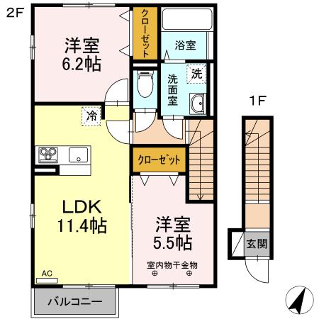 ドミール八幡II Aの間取り