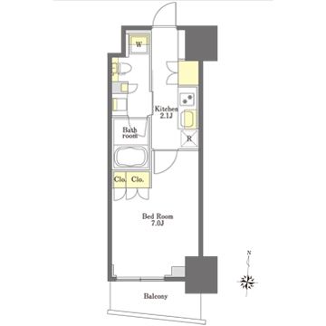 新宿区市谷山伏町のマンションの間取り