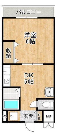 箕面市小野原東のマンションの間取り