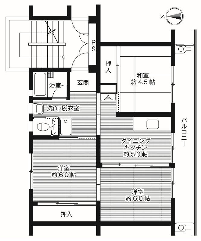 ビレッジハウス三沢の間取り