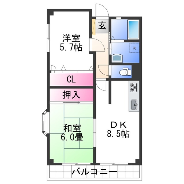 エスポワール紀ノ川の間取り