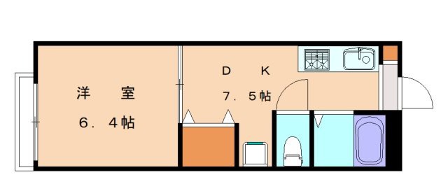 遠賀郡岡垣町海老津駅前のアパートの間取り