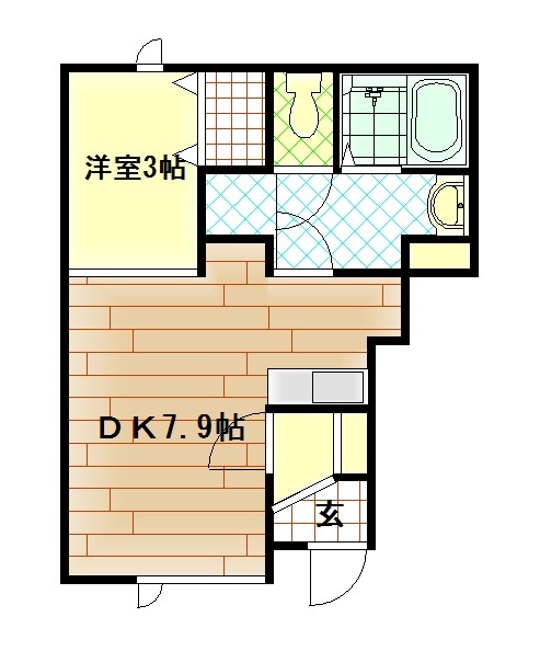 旭川市二条通のアパートの間取り