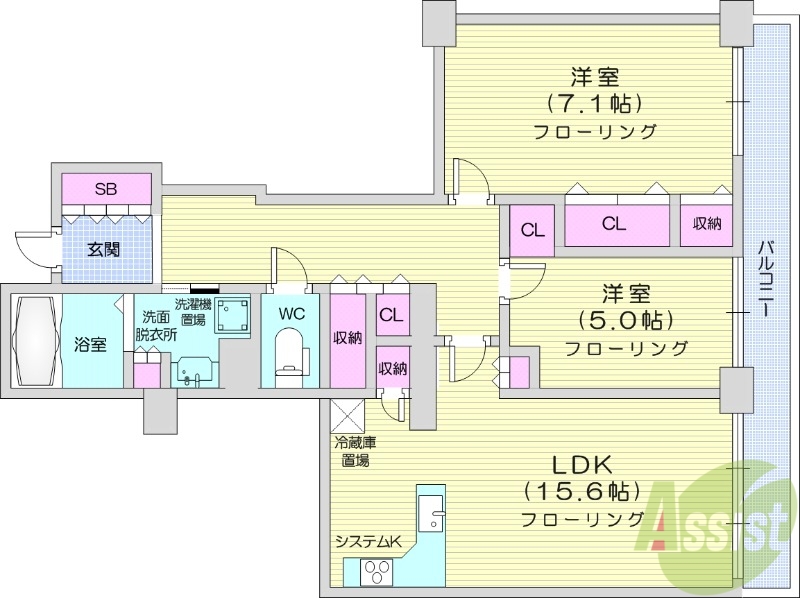 知事公館前タワーレジデンスの間取り