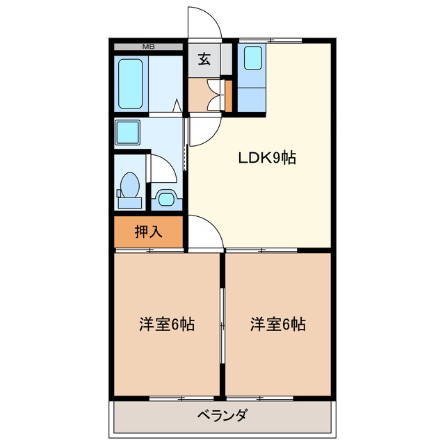 多気郡明和町大字新茶屋のアパートの間取り