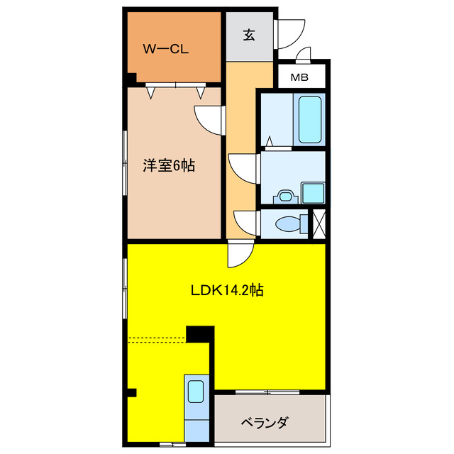 【大垣市福田町のマンションの間取り】