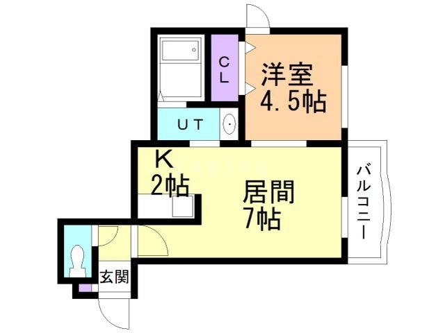 石狩郡当別町白樺町のアパートの間取り