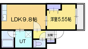 千歳市東郊のマンションの間取り