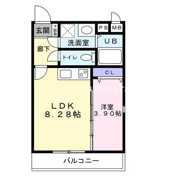 クローバー・シエル初芝の間取り