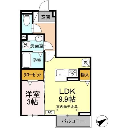 四日市市松寺のアパートの間取り