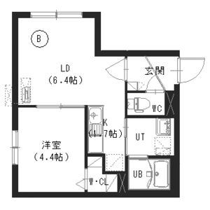 札幌市豊平区美園四条のマンションの間取り