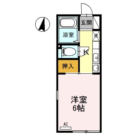 鹿児島市東谷山のアパートの間取り