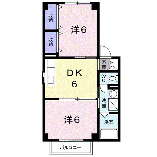 富山市中田のアパートの間取り