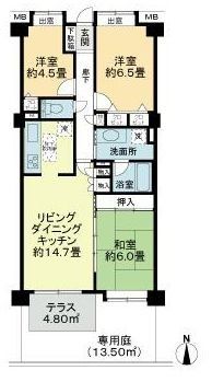 横須賀市船越町のマンションの間取り