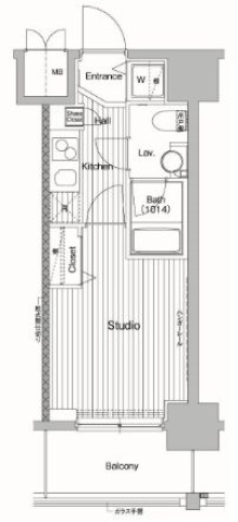 品川区北品川のマンションの間取り