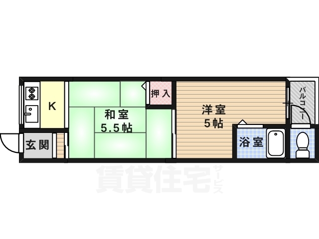 湯里田中コーポの間取り