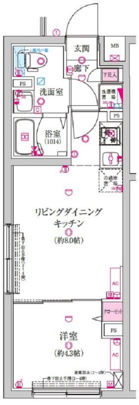 世田谷区梅丘のマンションの間取り