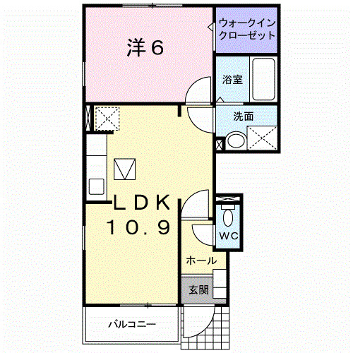 高岡市伏木本町のアパートの間取り