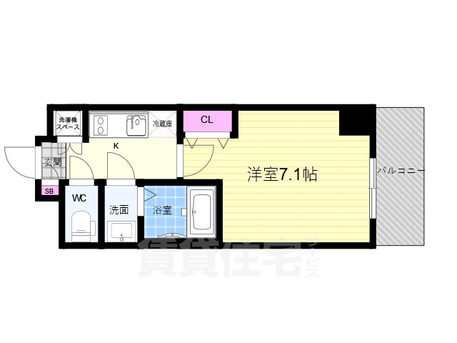 京都市南区吉祥院九条町のマンションの間取り