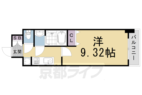 京都市右京区西院平町のマンションの間取り