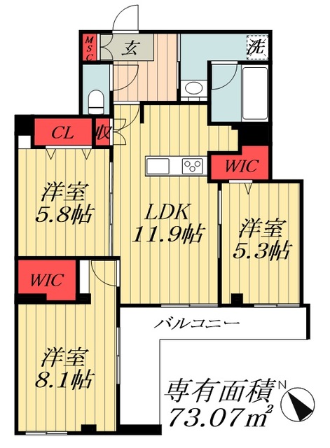 江東区南砂のマンションの間取り