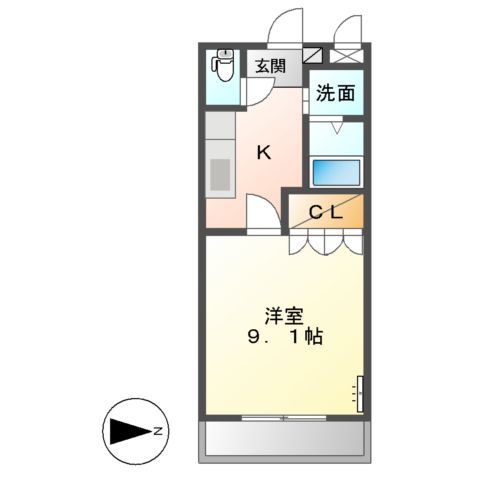 津島市江東町のアパートの間取り