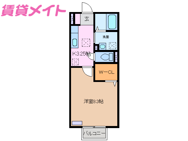 鈴鹿市住吉のアパートの間取り