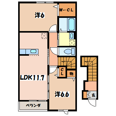 ビレッジハタヤＤ棟の間取り