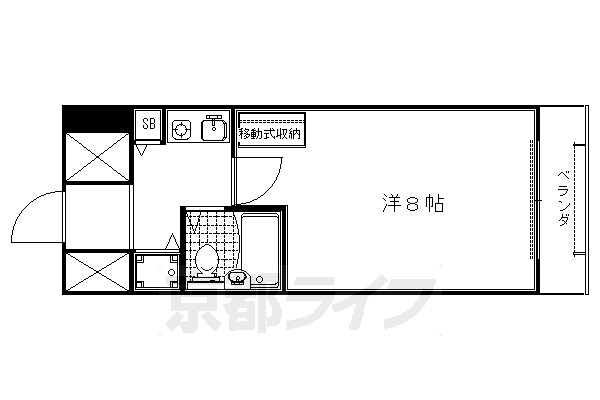 京都市右京区西院三蔵町のマンションの間取り