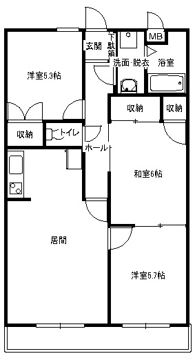 茅ヶ崎市富士見町のマンションの間取り