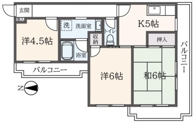 調布市緑ケ丘のマンションの間取り