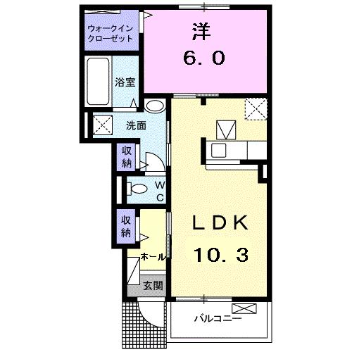 蒲郡市拾石町のアパートの間取り