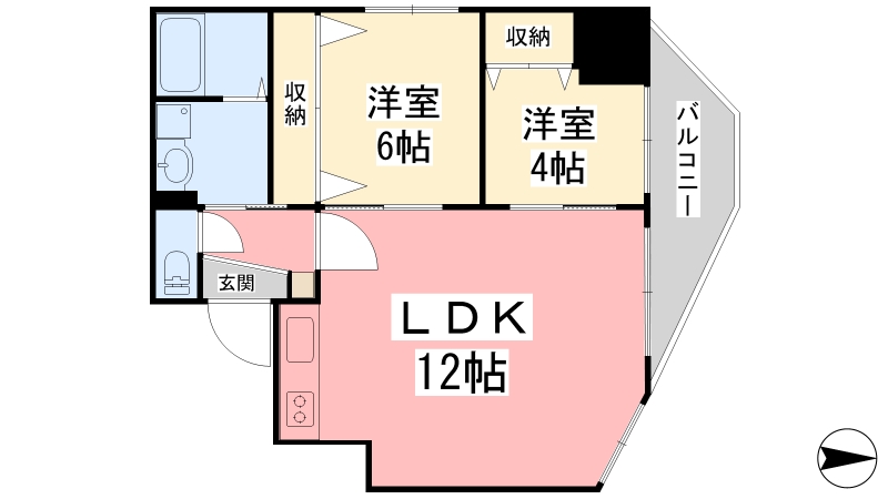 ブロッサム道後の間取り