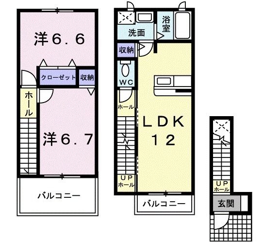 群馬県高崎市片岡町２（アパート）の賃貸物件の間取り