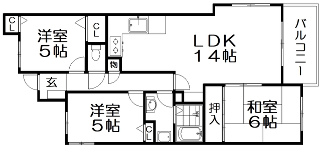 ハピネス渚の間取り