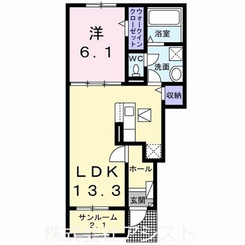 田川市大字奈良のアパートの間取り