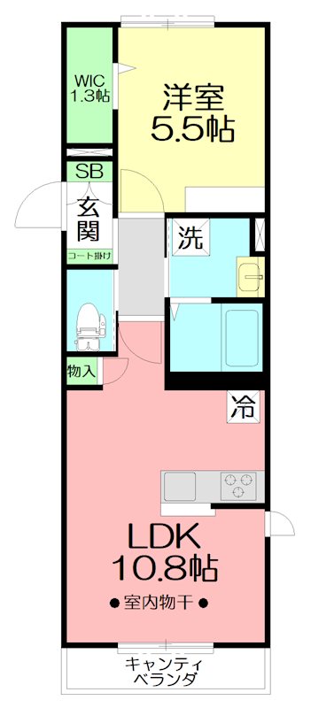 茅ヶ崎市代官町のマンションの間取り