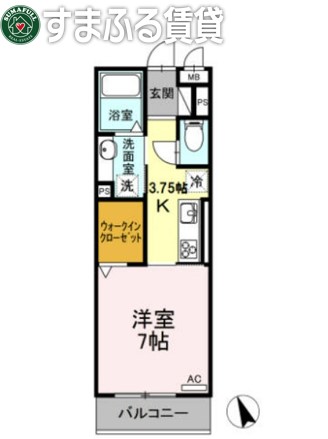 岡崎市舳越町のアパートの間取り