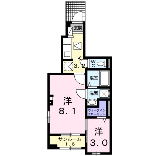 長崎市戸石町のアパートの間取り