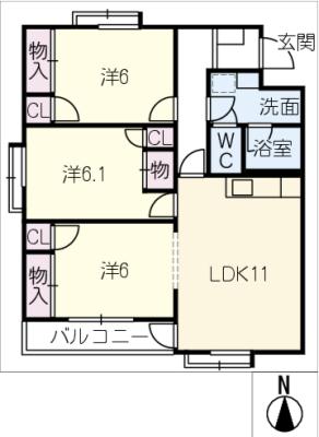 リファインメゾン祈年町の間取り