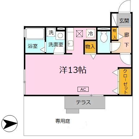 大和高田市大字築山のアパートの間取り