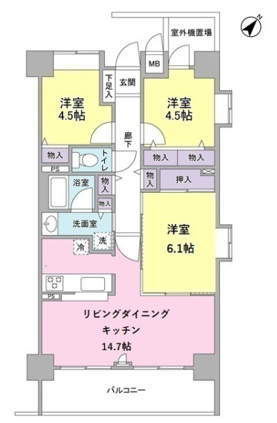 江東区豊洲のマンションの間取り