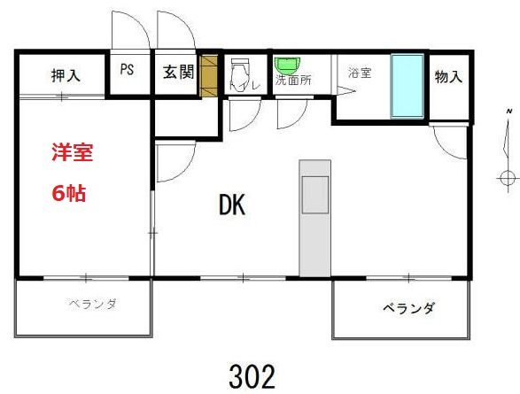 小田原市栄町のマンションの間取り