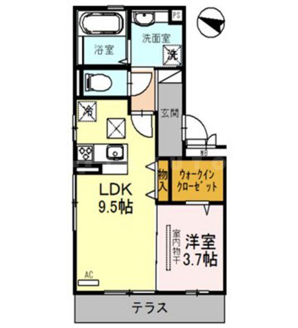 吹田市山田東のアパートの間取り