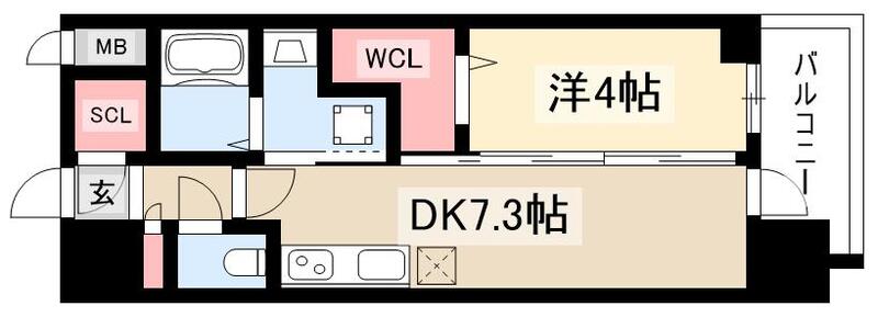 エステムコート名古屋　TWIN　EASTの間取り