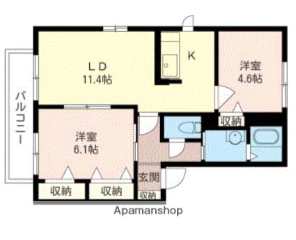 八千代市高津東のアパートの間取り