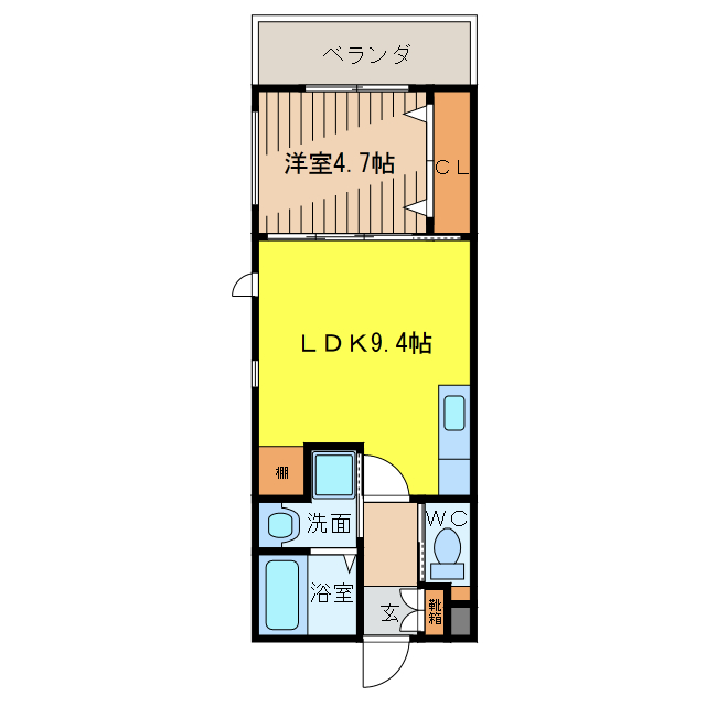 うるま市字高江洲のマンションの間取り